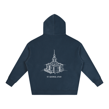 Ultra-soft Oversized Temple Hoodie (Red Cliffs)
