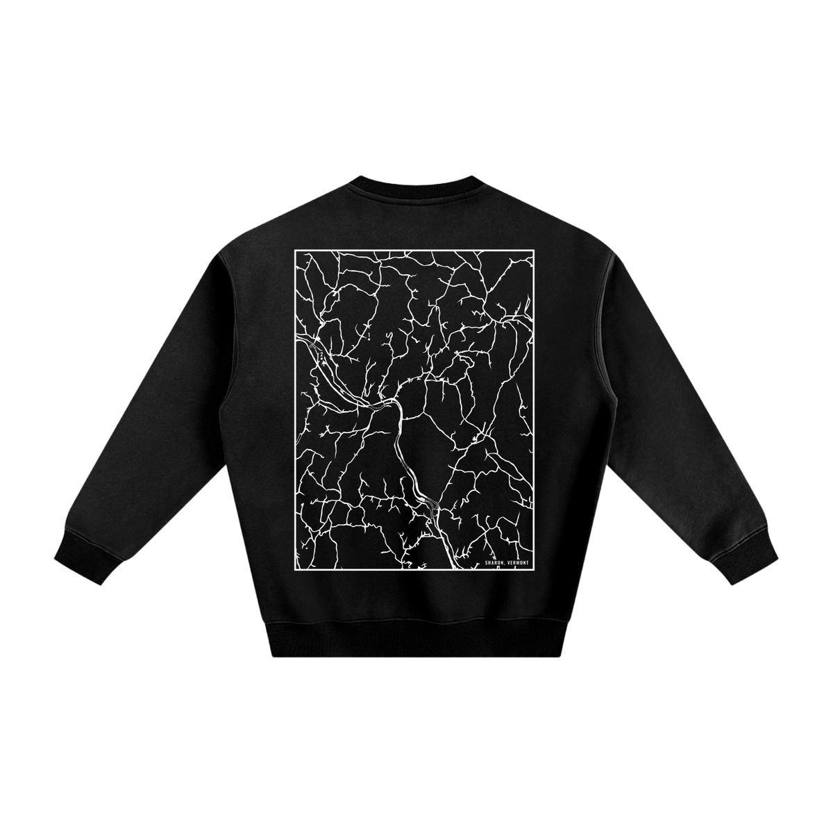 Sharon map sweatshirt, back print - Black