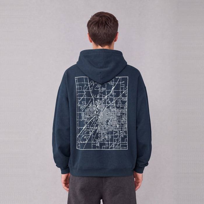 Ultra-soft Oversized Map Hoodie (Idaho Falls)