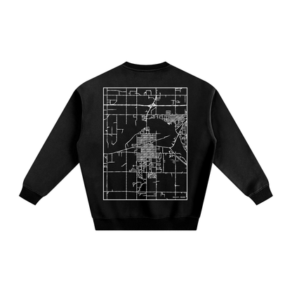 Burley map sweatshirt, back print - Black