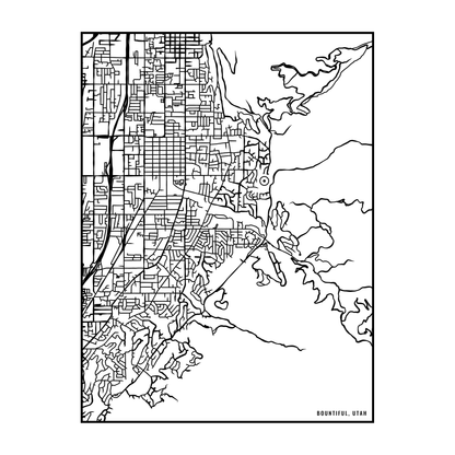 City map art close-up - Bountiful