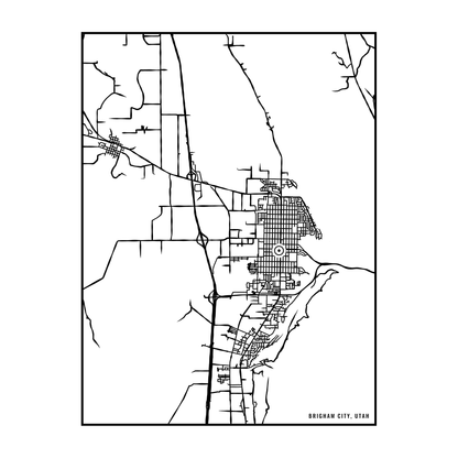 City map art close-up - Brigham City