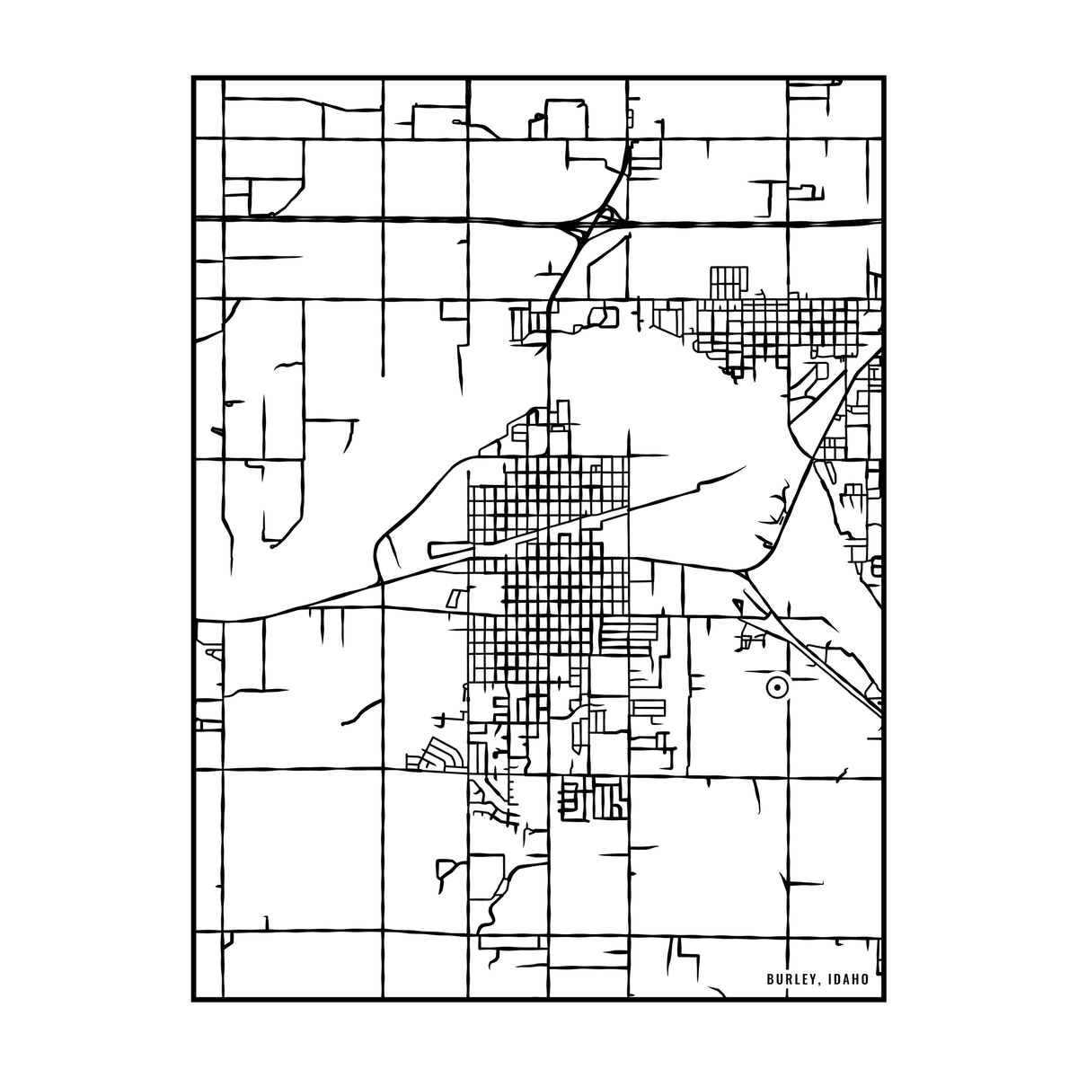 City map art close-up - Burley