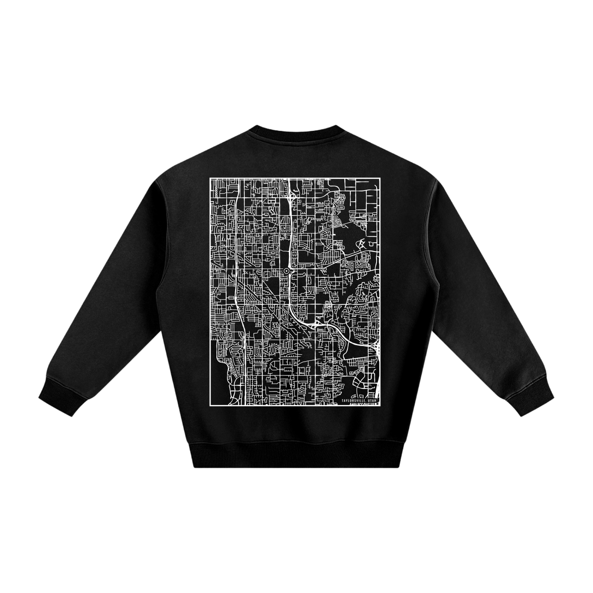 Taylorsville map sweatshirt, back print - Black