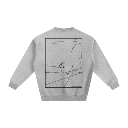Martin's Cove map sweatshirt, back print - Heather Gray