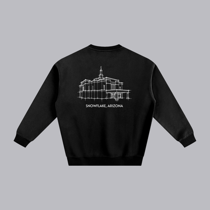 Snowflake Temple back print flat lay - Black