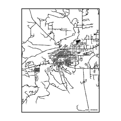 City map art close-up - Cody