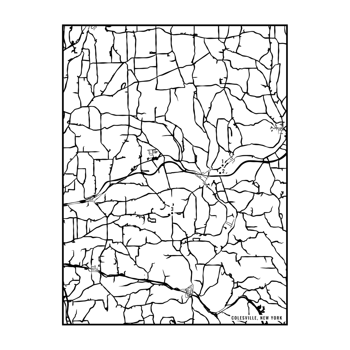 City map art close-up - Colesville