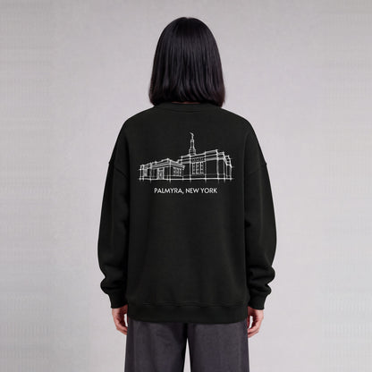 Palmyra Temple back print on model - Black