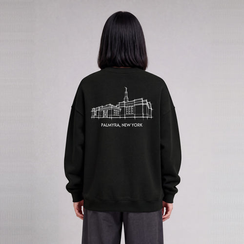 Palmyra Temple back print on model - Black
