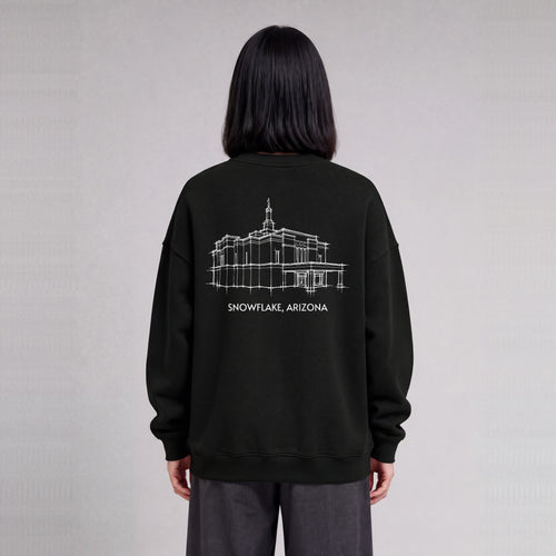 Snowflake Temple back print on model - Black