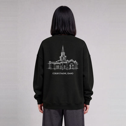 Coeur d'Alene Temple back print on model - Black