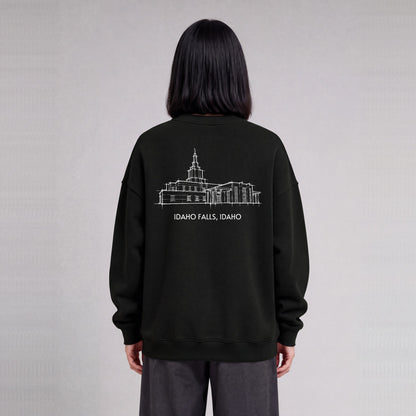 Idaho Falls Temple back print on model - Black