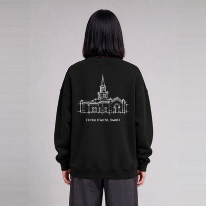 Coeur d'Alene Temple back print on model - Black