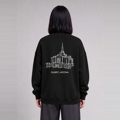 Gilbert Temple back print on model - Black