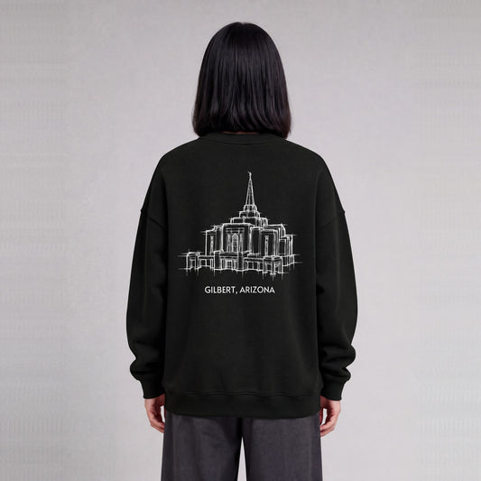 Gilbert Temple back print on model - Black