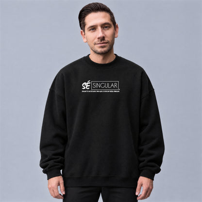Sé Singular sweatshirt front print on model - Black