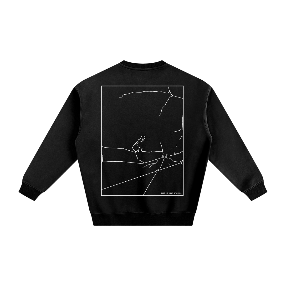 Martin's Cove map sweatshirt, back print - Black