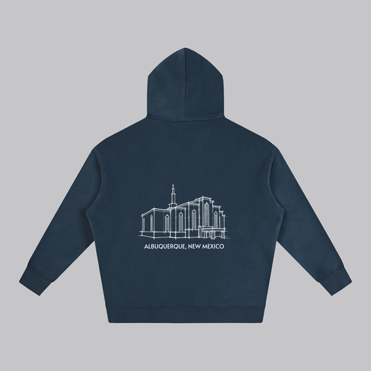 Albuquerque Temple back print flat lay - Navy Blue
