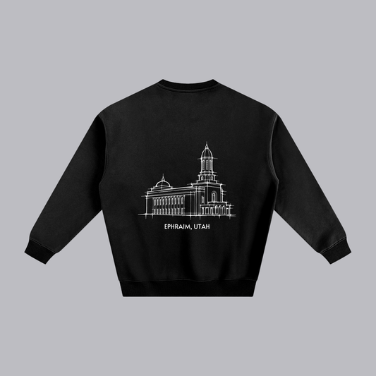 Ephraim Temple back print flat lay - Black