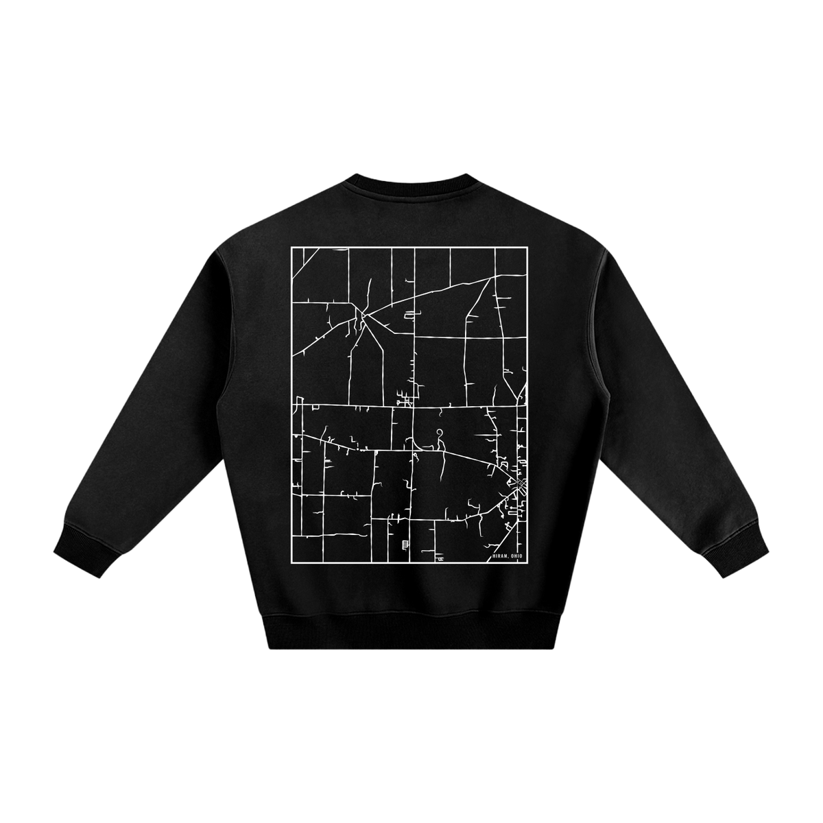 Hiram map sweatshirt, back print - Black