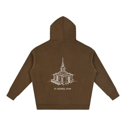 Ultra-soft Oversized Temple Hoodie (Red Cliffs)