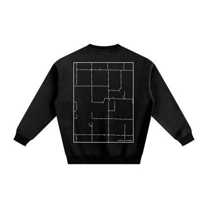 Haun's Mill map sweatshirt, back print - Black