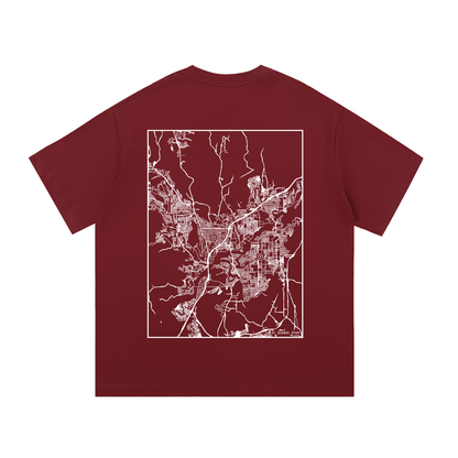 St. George map tee, back print - Maroon