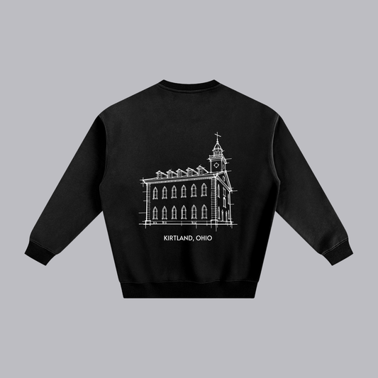 Kirtland Temple back print flat lay - Black