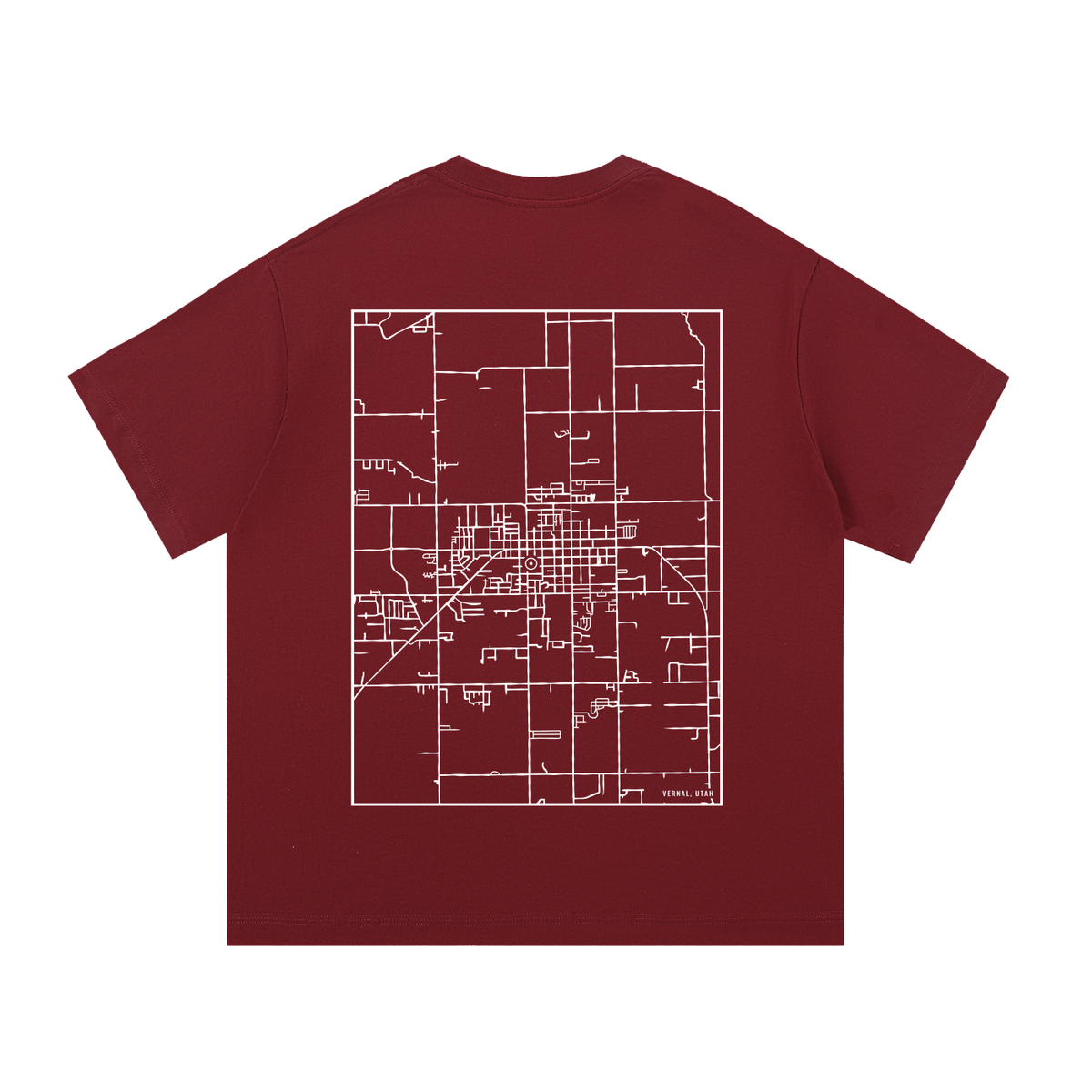 Vernal map tee, back print - Maroon