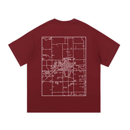 Vernal map tee, back print - Maroon