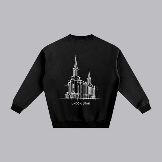 Lindon Temple back print flat lay - Black