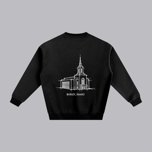 Burley Temple back print flat lay - Black
