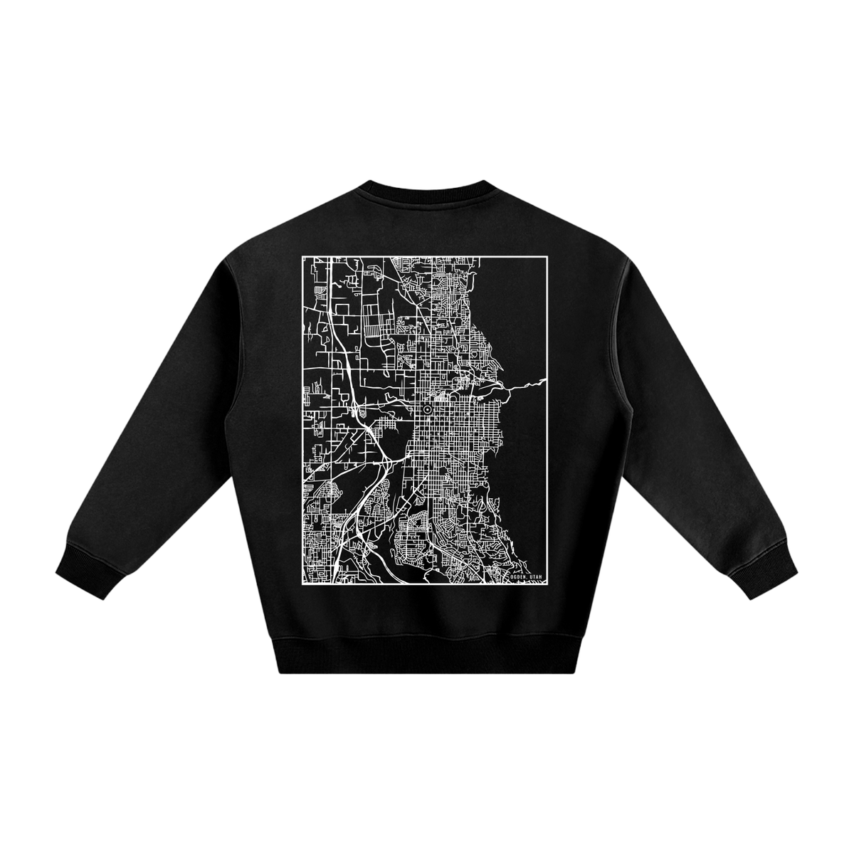 Ogden map sweatshirt, back print - Black