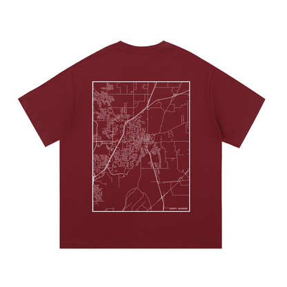 Liberty map tee, back print - Maroon