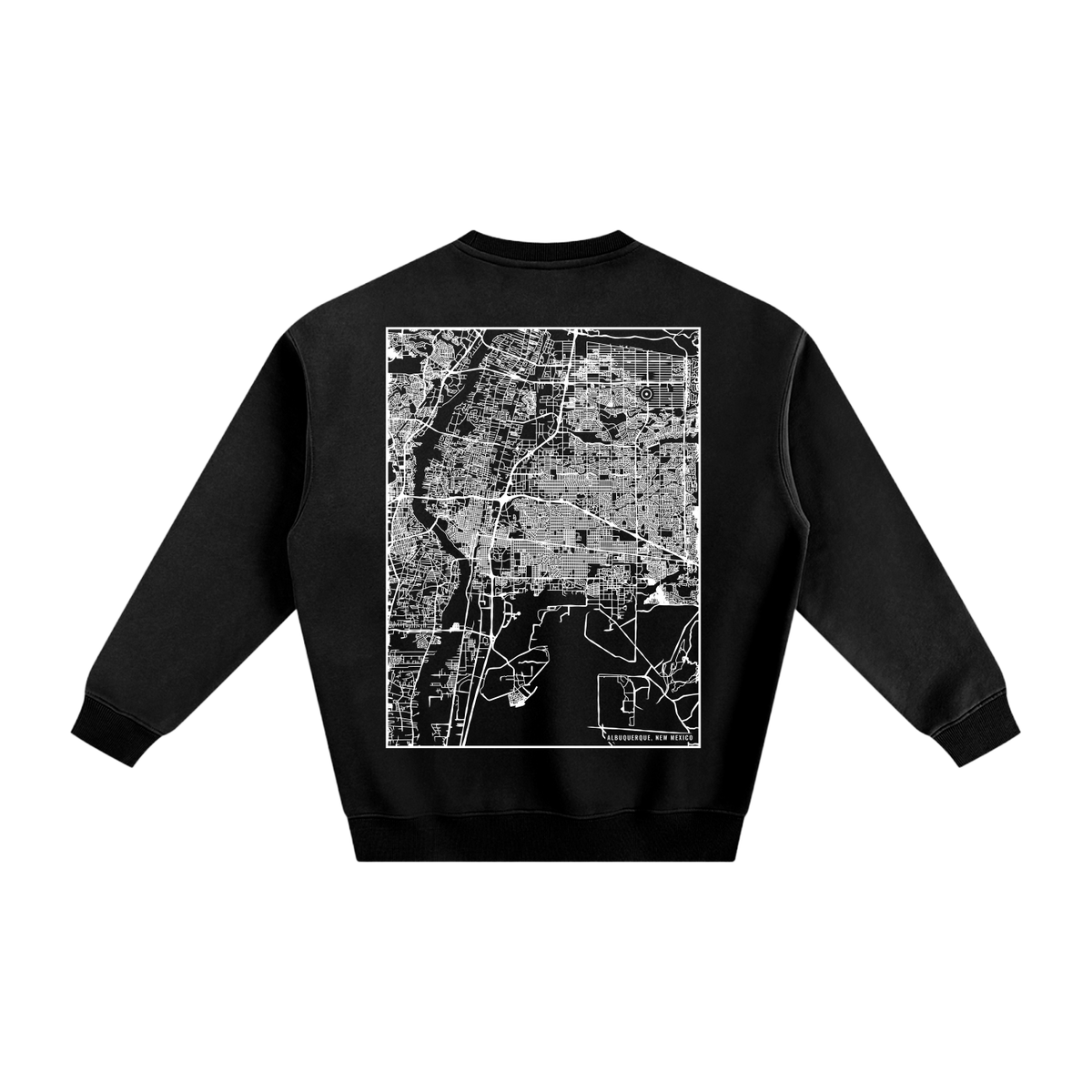 Albuquerque map sweatshirt, back print - Black