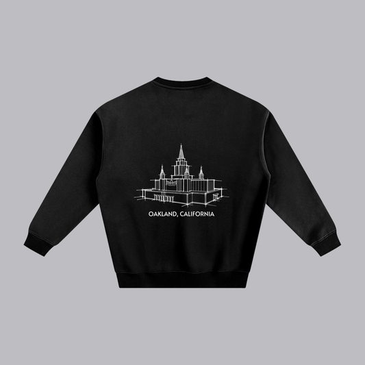 Oakland Temple back print flat lay - Black