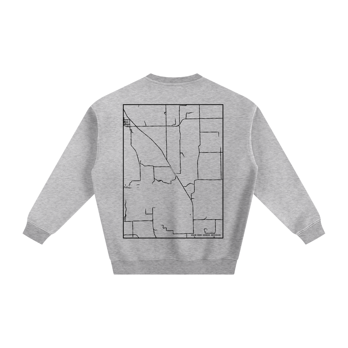 Adam-ondi-Ahman map sweatshirt, back print - Heather Gray