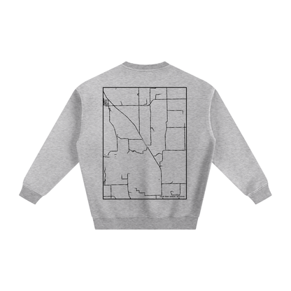 Adam-ondi-Ahman map sweatshirt, back print - Heather Gray