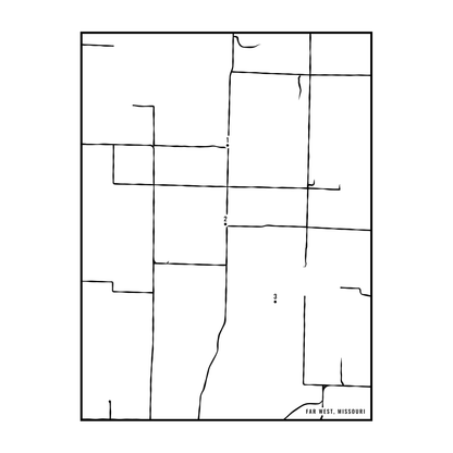 City map art close-up - Far West
