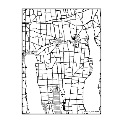 City map art close-up - Fayette