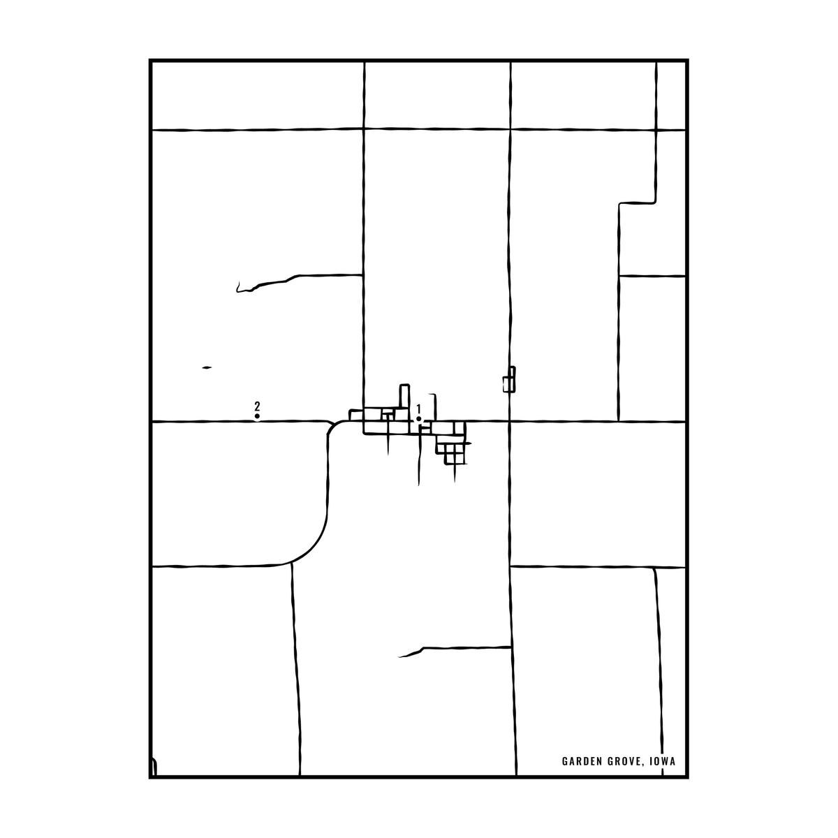 City map art close-up - Garden Grove