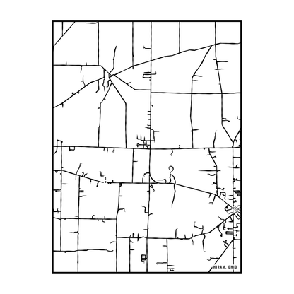 City map art close-up - Hiram