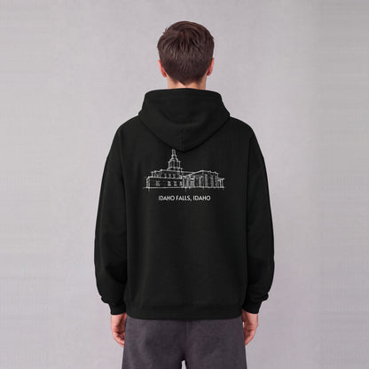 Idaho Falls Temple back print on model - Black