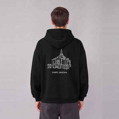 Gilbert Temple back print on model - Black