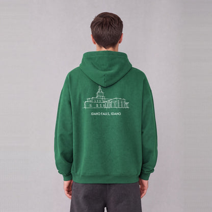 Idaho Falls Temple back print on model - Eden Green