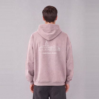 Idaho Falls Temple back print on model - Mauve