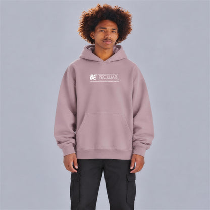 Be Peculiar hoodie front print on model - Mauve
