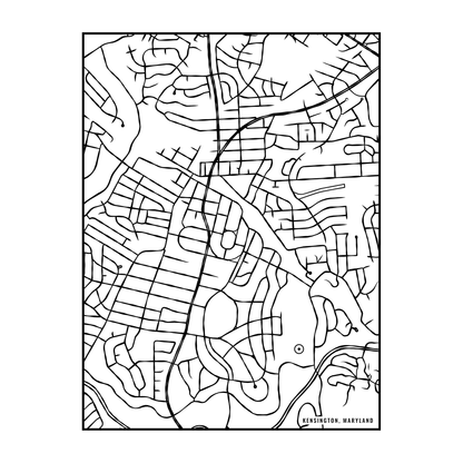 City map art close-up - Kensington