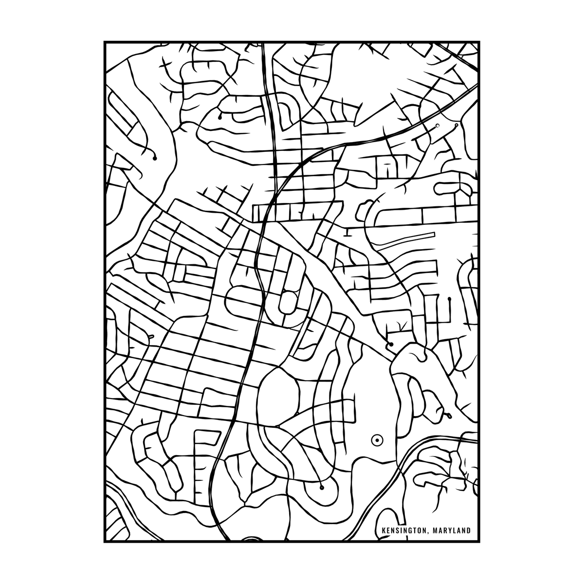City map art close-up - Kensington